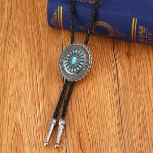 Ethnic Style Sunflower Turquoise Bolo Tie