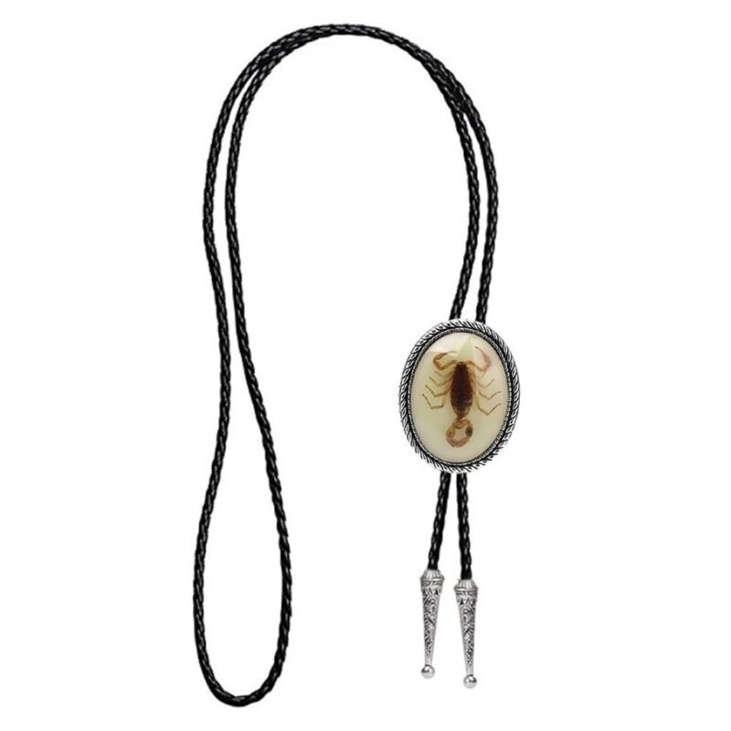 Glow in the Dark Scorpion Bolo Tie for Men, Western Cowboy Necktie with Real Scorpion - Image 5