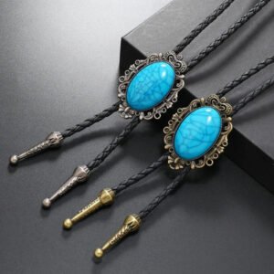 Vintage Turquoise Western Cowboy Bolo Tie